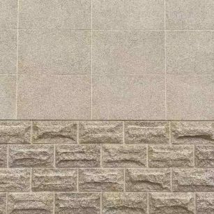 广安 黄金麻自然面蘑菇石配荔枝面干挂