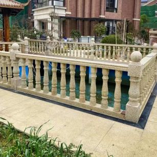 广安黄金麻花岗岩石材栏杆，扶手，将军柱，花瓶柱