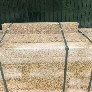 广安 黄金麻花岗岩石材机切面栏杆料半成品
