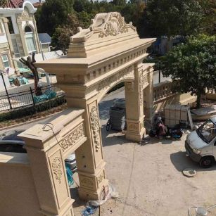 广安 黄金麻荔枝面花岗岩别墅门楼