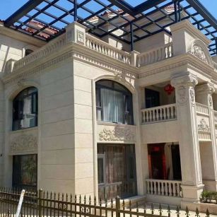 广安 黄金麻花岗岩荔枝面别墅外墙干挂