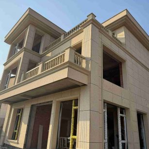 广安 黄金麻花岗岩石材荔枝面外墙干挂效果展示