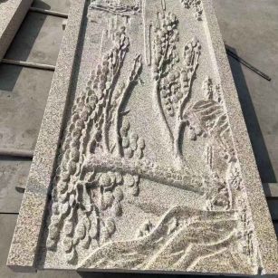 广安 黄金麻雕刻板浮雕迎客松