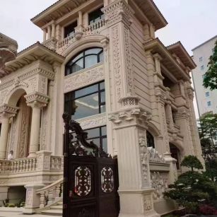 广安 黄金麻花岗岩别墅外墙干挂效果展示