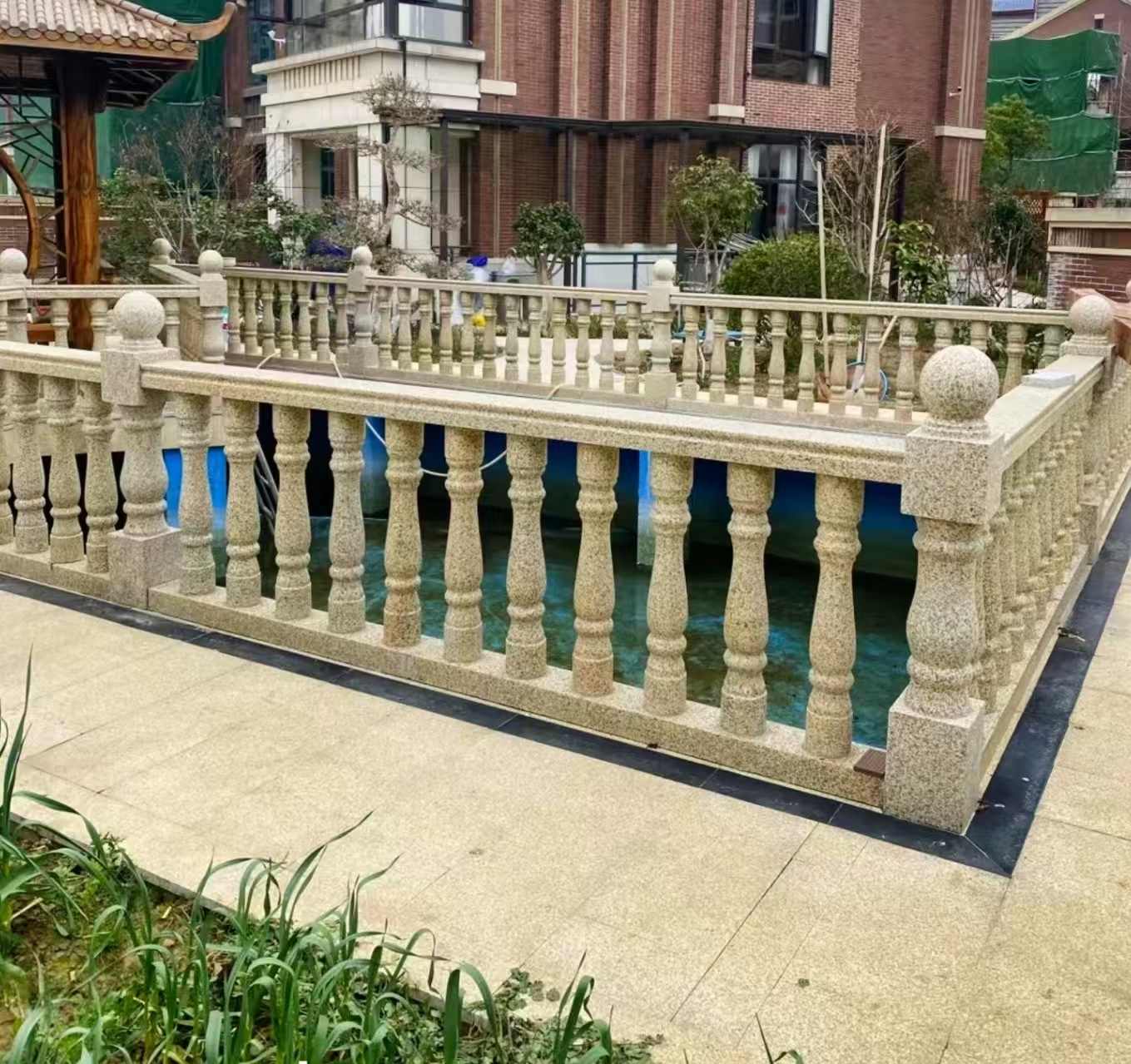 广安黄金麻花岗岩石材栏杆，扶手，将军柱，花瓶柱