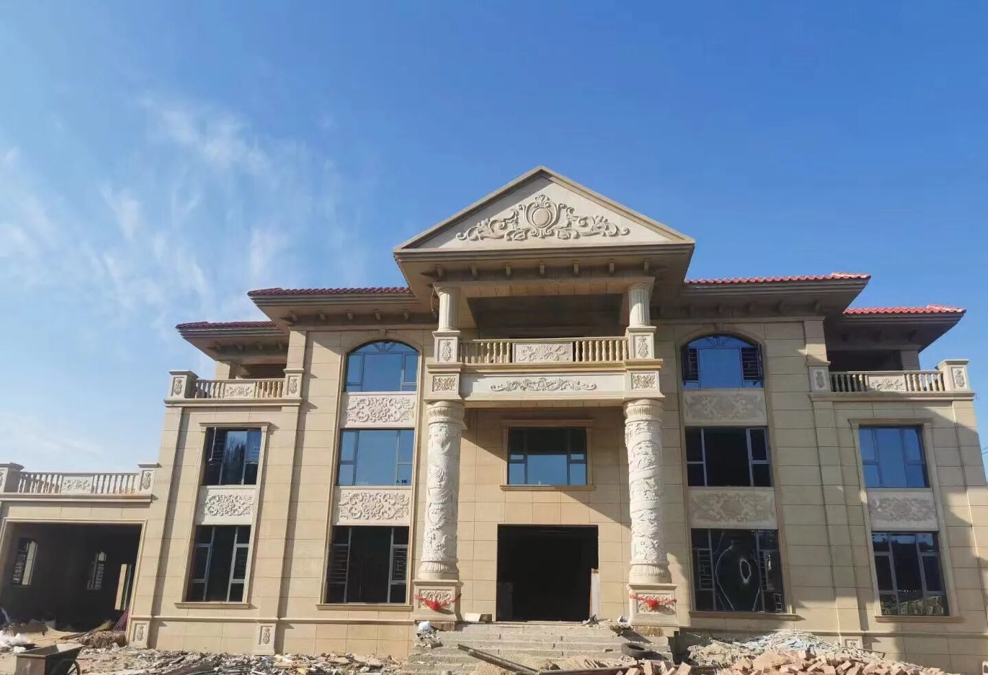 广安 黄金麻花岗岩别墅外墙干挂