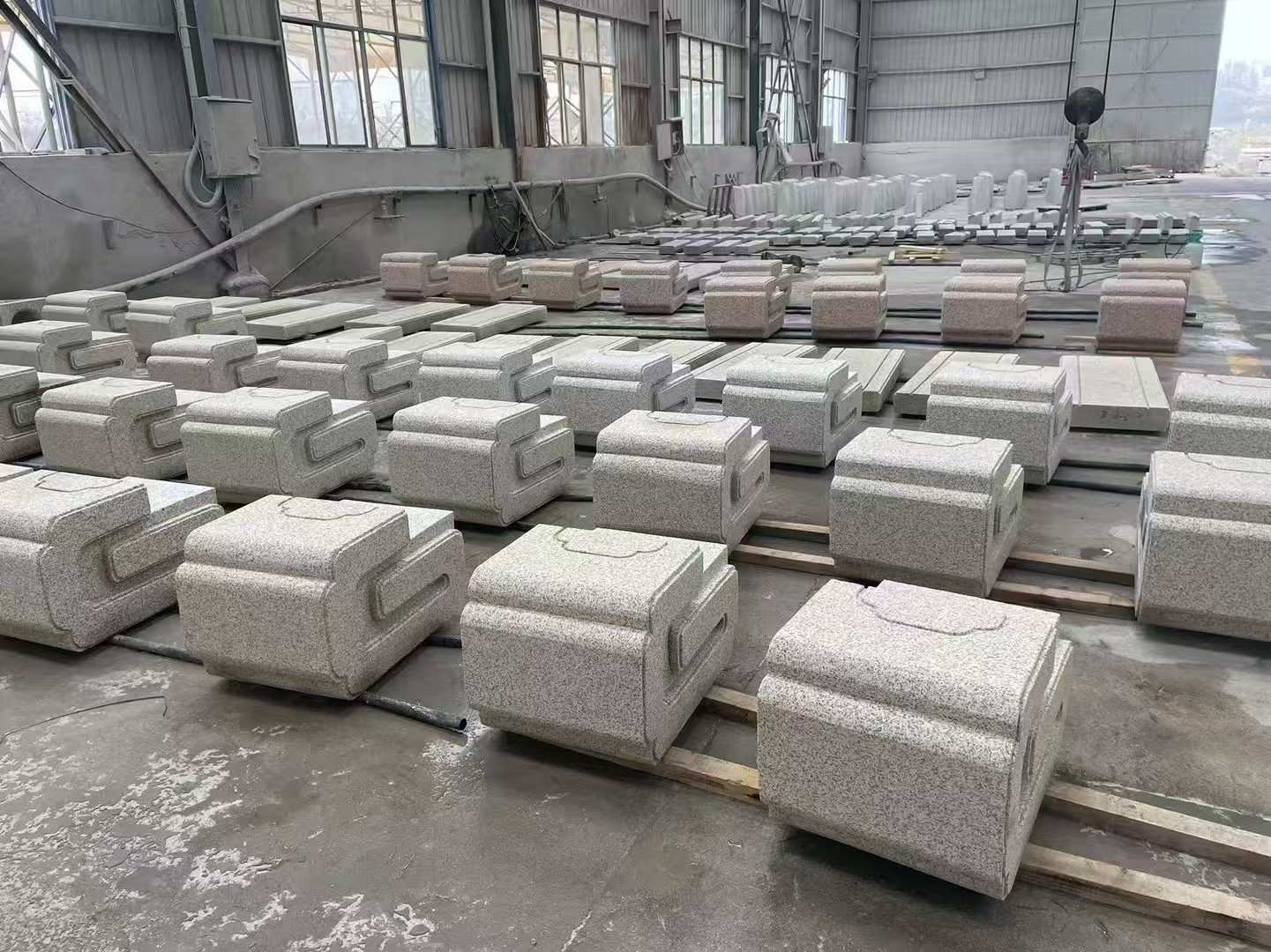 广安 白麻花岗岩异形加工-石凳，坐凳