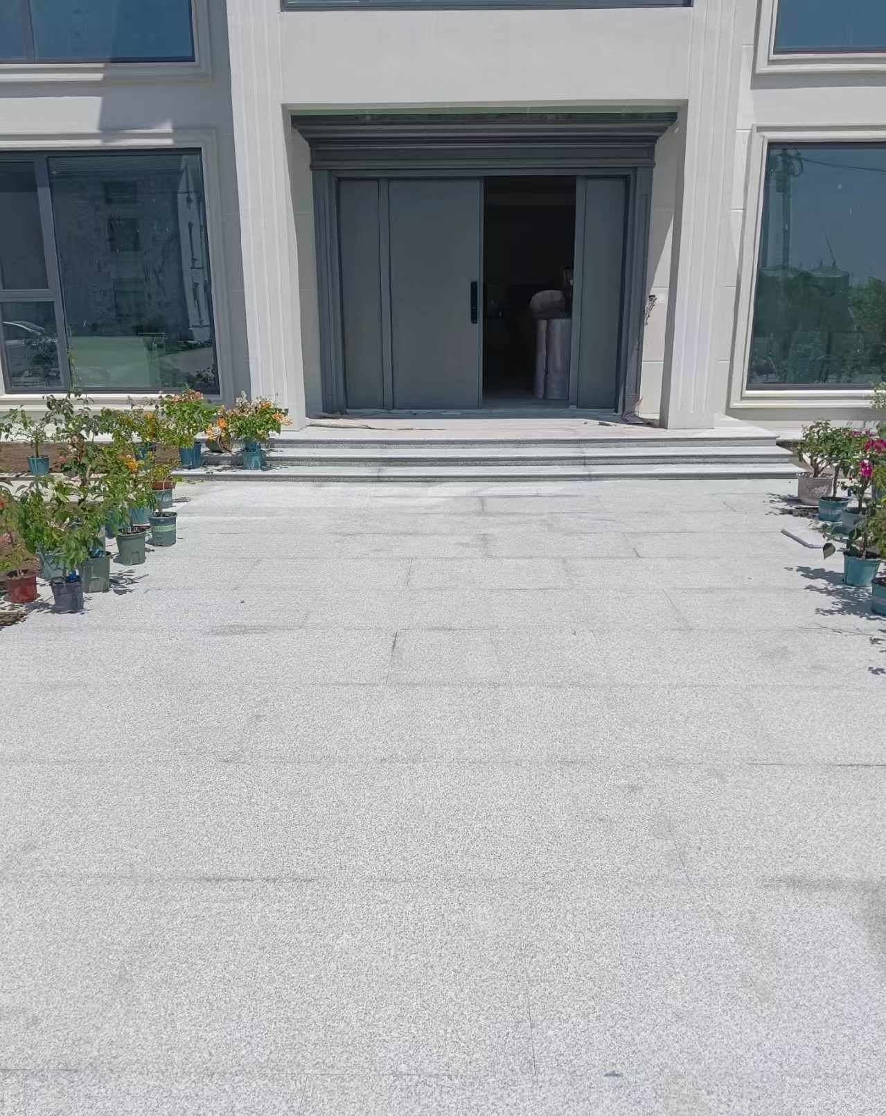 广安 芝麻白花岗岩地铺石地面铺装