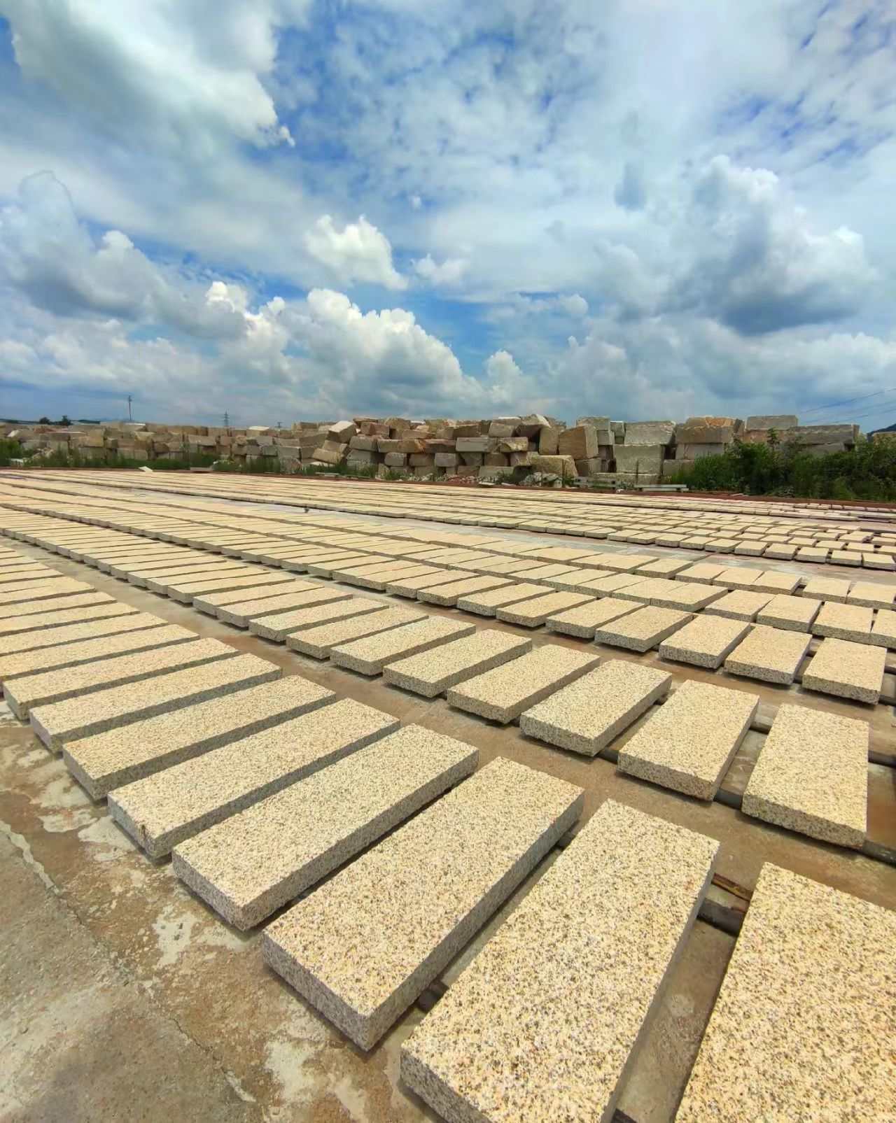 广安 黄金麻花岗岩荔枝面地铺石防护中