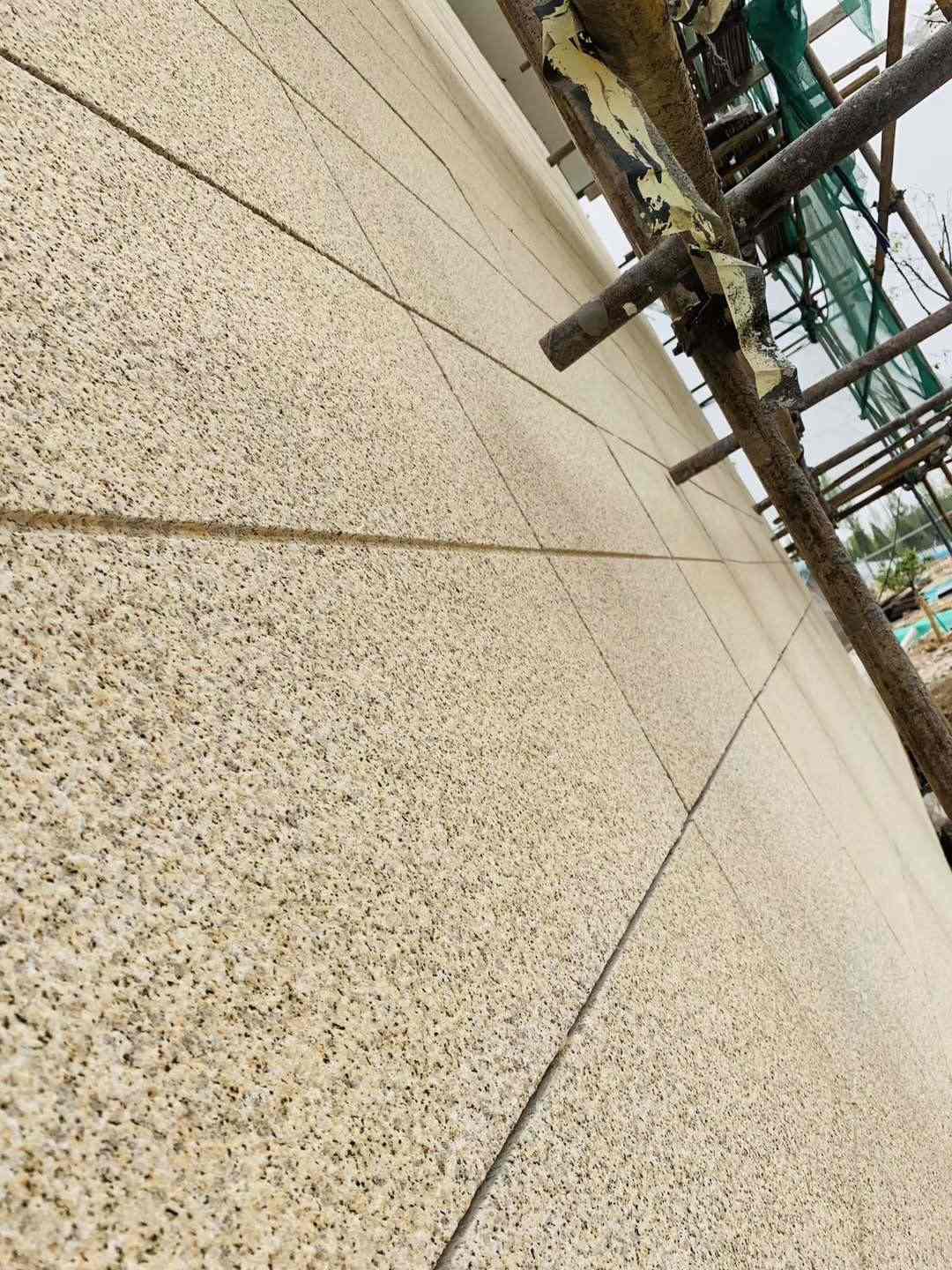 广安 黄金麻花岗岩荔枝面外墙干挂石材效果示例