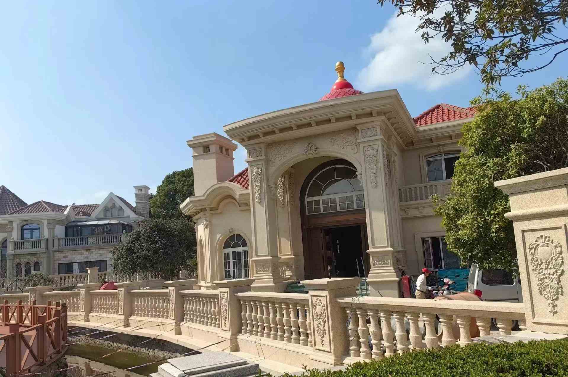 广安 黄金麻花岗岩欧式别墅