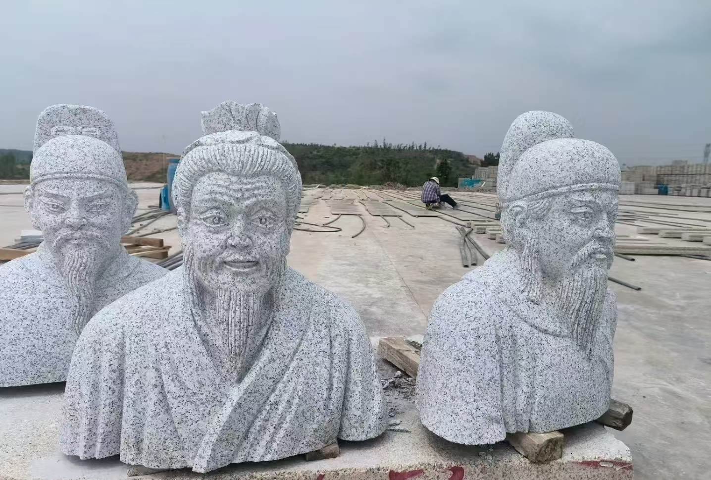 广安 白麻花岗岩石材人物立体雕刻